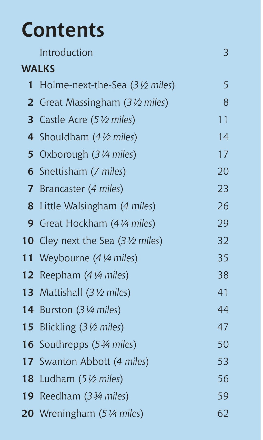 Guide to Norfolk Pub Walks: 20 Routes with Pub Recommendations list of walks