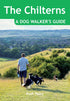 The Chilterns A Dog Walker's Guide book cover. 20 circular walks in the Chilterns countryside designed with dog walking in mind. Each dog walk has max. off lead time and includes dog-friendly pubs and cafes.