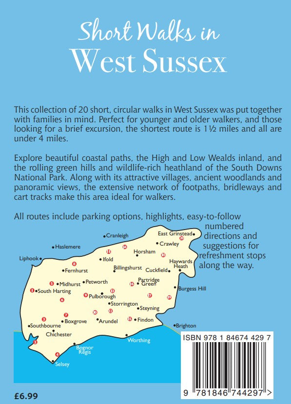 Short Walks in West Sussex location of walks