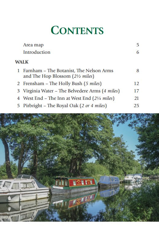 Surrey Pub Walks contents list of walks