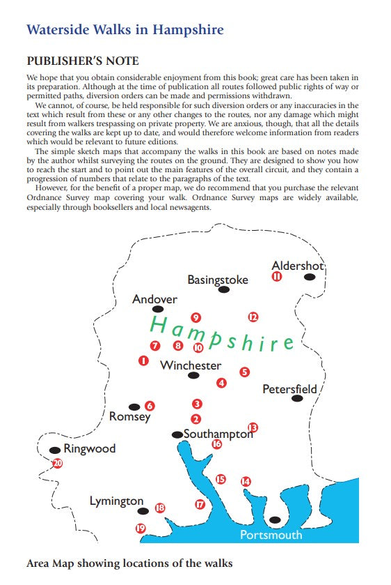 Waterside Walks in Hampshire 20 circular routes location of walks