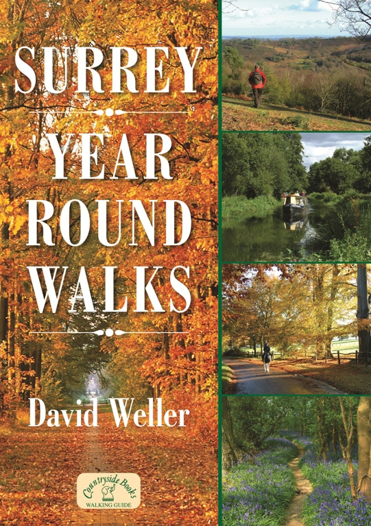 Surrey Year Round Walks book cover. Autumn, Winter, Spring and Summer walks.