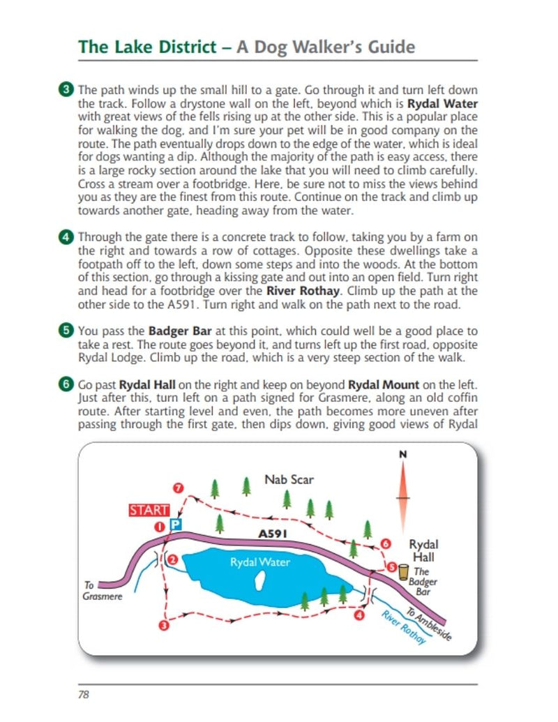 Lake District A Dog Walker's Guide Rydal Water walk map