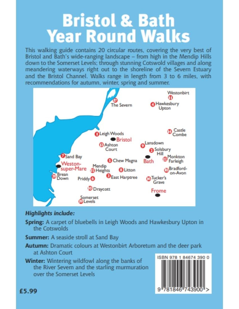 Bristol & Bath Year Round Walks book contents back cover