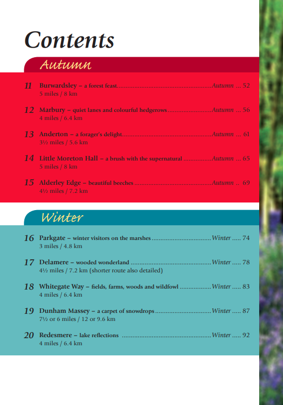 Cheshire Year Round Walks contents autumn & winter circular walk