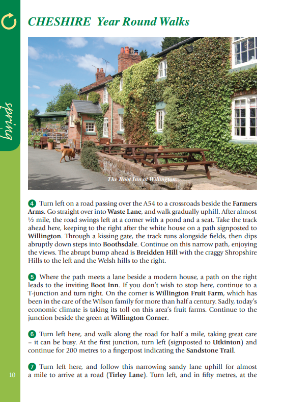 Cheshire Year Round Walks The Boot Inn pub at Willington spring walk