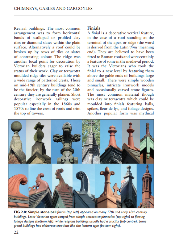 Chimneys Gables & Gargolyes finials