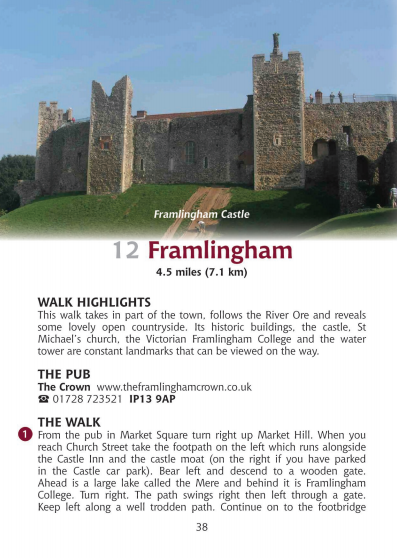 Guide to Suffolk Pub Walks: Pocket-Sized Guidebook with 20 Circular Walks & Recommended Local Pubs Framlingham