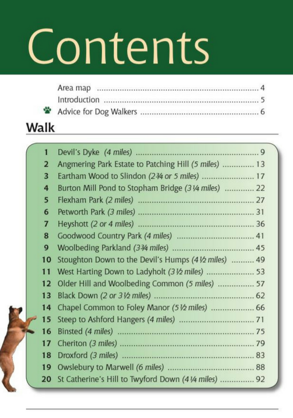 South Downs A Dog Walker's Guide book contents