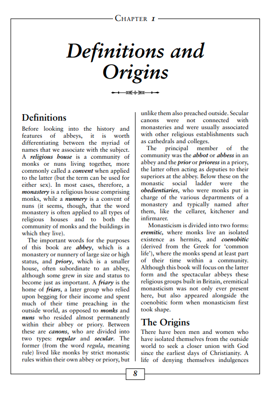 The English Abbey Explained definitions and origins