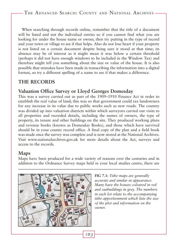 Tracing the History of Houses what's in the book maps and records