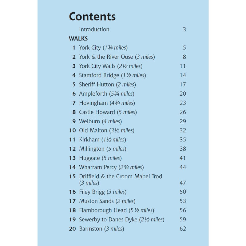 20 Circular Walks in North & East Yorkshire list of walks