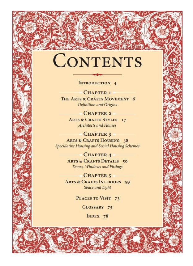 Arts & Crafts House Styles book contents page
