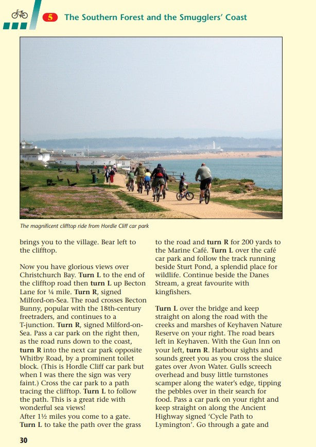 On Your Bike Hampshire & the New Forest. Bike ride routes. sample page
