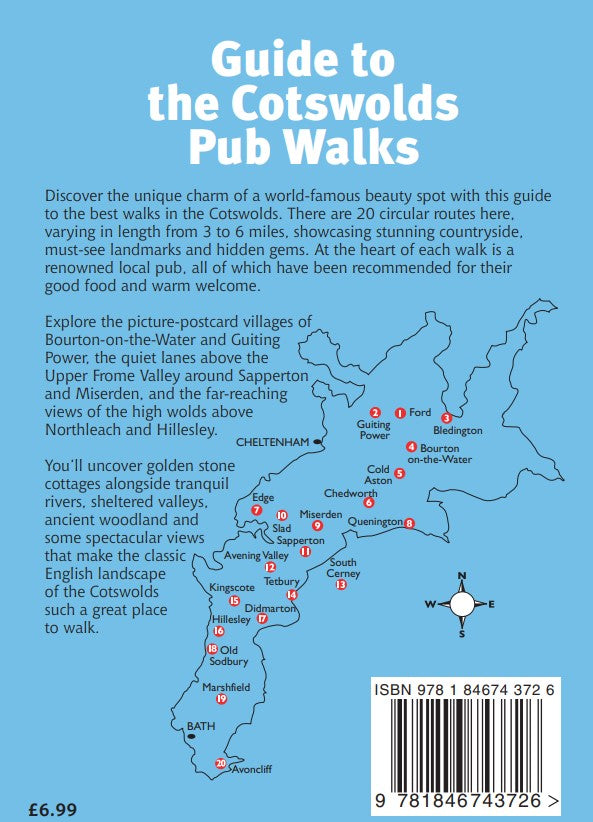 Guide to the Cotswolds Pub Walks area map