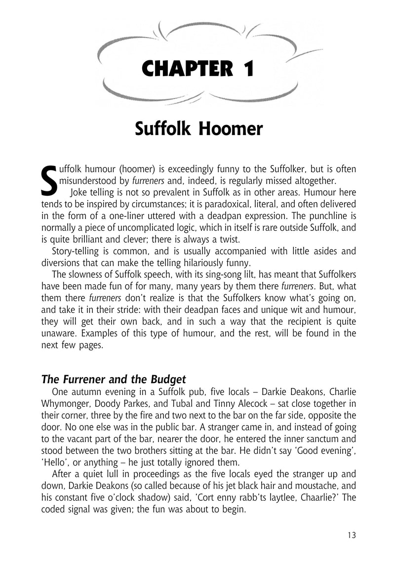 Sloightly on th'Huh! Suffolk Dialect & Humour sample page