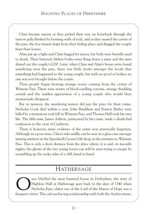 Haunted Places of Derbyshire on the trail of the pharnormal sample page