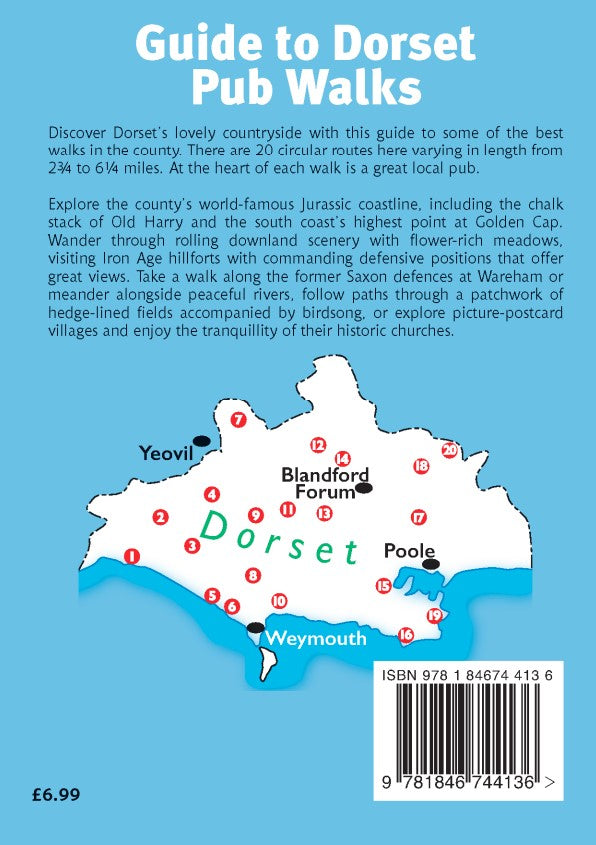 Guide to Dorset Pub Walks walk locations and area map