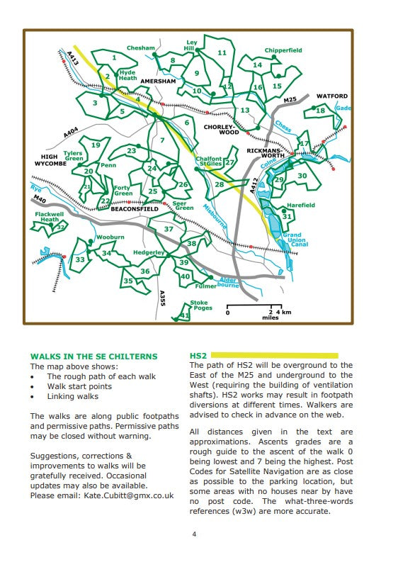Circular Walks in the South East Chilterns sample page area map
