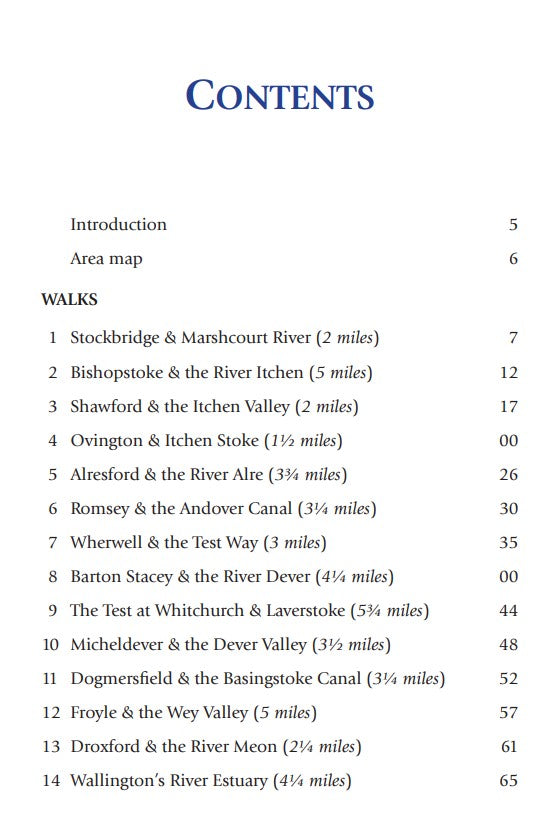 Waterside Walks in Hampshire 20 circular routes book contents