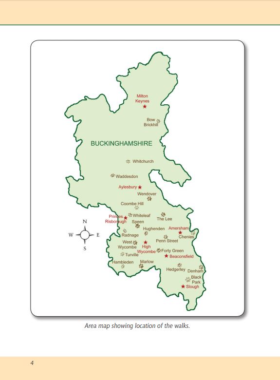 Buckinghamshire A Dog Walker's Guide area map. Local dog walks 