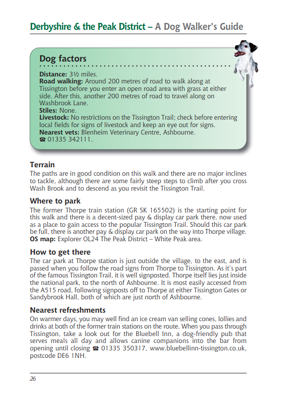 Derbyshire & the Peak District A Dog Walker's Guide dog facts