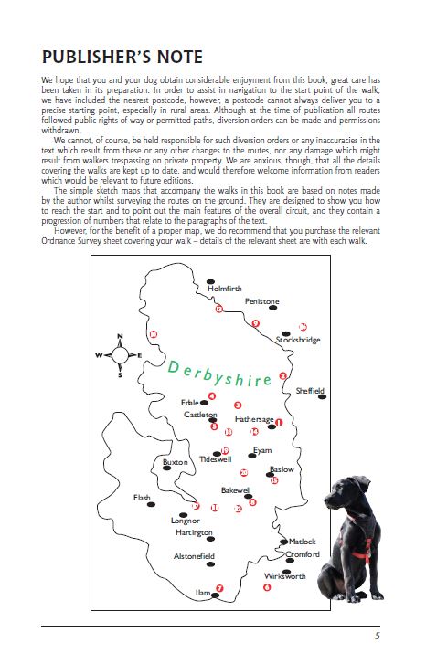 Derbyshire & the Peak District Dog Friendly Pub Walks area map