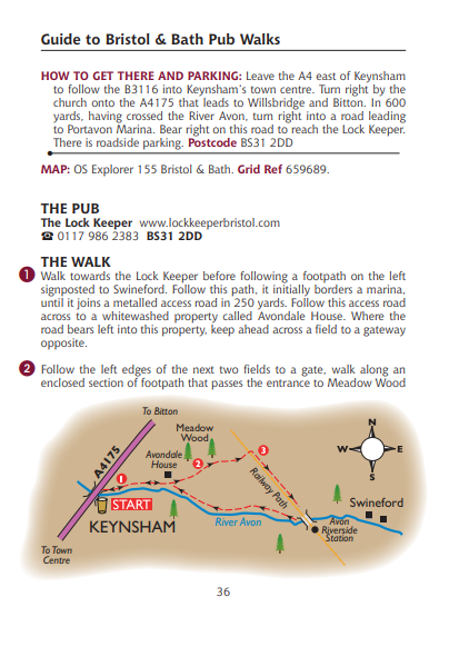 Guide to Bristol & Bath Pub Walks Keynsham walk map