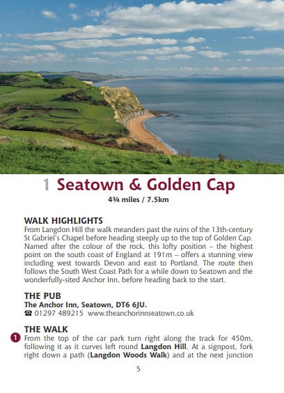Guide to Dorset Pub Walks sample walk Seatown and Golden Cap
