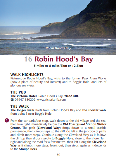 Guide to North Yorkshire Pub Walk Robin Hood's Bay