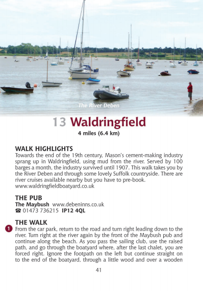 Guide to Suffolk Pub Walks: Pocket-Sized Guidebook with 20 Circular Walks & Recommended Local Pubs Waldringfield