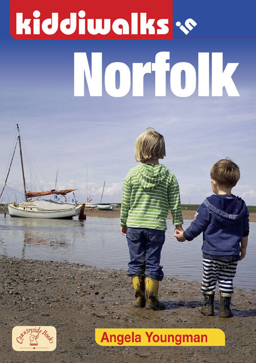 Kiddiwalks in Norfolk book cover. 20 family walks.