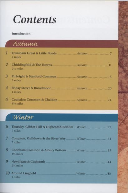 Surrey Year Round Walks contents page 1.