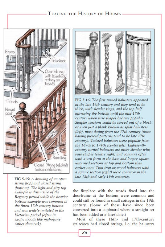 Tracing the History of Houses what's in the book stairs and balusters